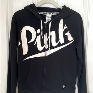 Victoria’s Secret PINK Black Zip Up Hooded Jacket